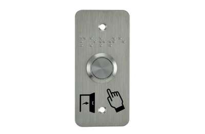 Bouton poussoir acier inoxydable sur plaque etroite IZYX