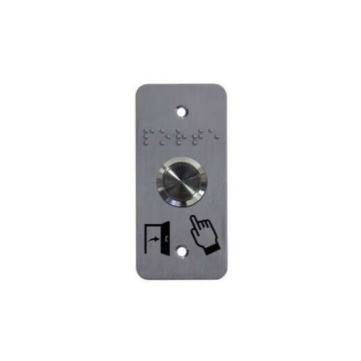 Bouton poussoir acier inoxydable sur plaque etroite IZYX