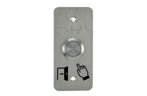 Visuel du produit Bouton poussoir acier inoxydable sur plaque etroite IZYX